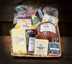 Ham and cheese gift basket