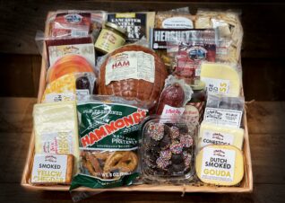 Ham and cheese gift basket