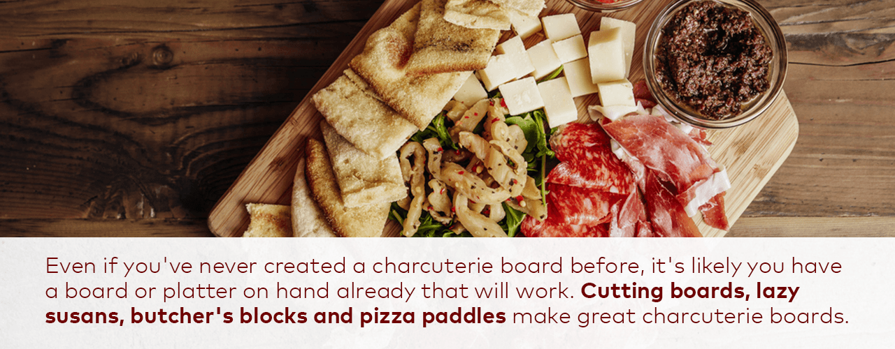 Charcuterie board with bread