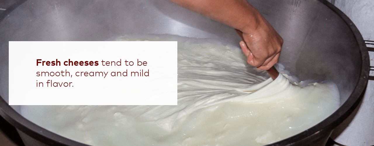 fresh cheese being made